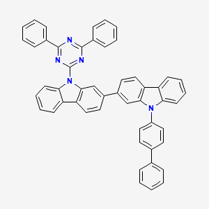 molecular formula C51H33N5 B14073623 9-[1,1-Biphenyl]-4-yl-9-(4,6-diphenyl-1,3,5-triazin-2-yl)-2,2-bi-9H-carbazole 