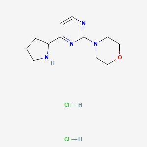 molecular formula C12H20Cl2N4O B1407375 4-(4-Pyrrolidin-2-ylpyrimidin-2-yl)morpholine dihydrochloride CAS No. 1992995-76-2