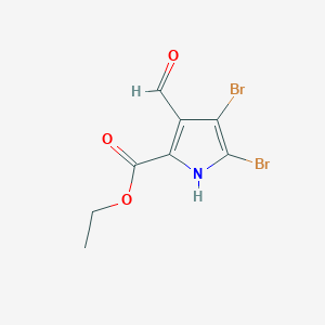 molecular formula C8H7Br2NO3 B14073779 Ethyl 4,5-dibromo-3-formyl-1H-pyrrole-2-carboxylate 