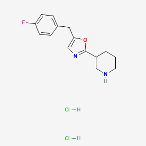 3-[5-(4-Fluorobenzyl)-1,3-oxazol-2-yl]piperidine dihydrochloride