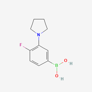 molecular formula C10H13BFNO2 B1407384 (4-Fluoro-3-(pyrrolidin-1-yl)phenyl)boronic acid CAS No. 1704073-15-3