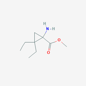 molecular formula C9H17NO2 B14073847 Methyl 1-amino-2,2-diethylcyclopropane-1-carboxylate 