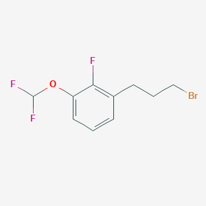 molecular formula C10H10BrF3O B14073848 1-(3-Bromopropyl)-3-(difluoromethoxy)-2-fluorobenzene 