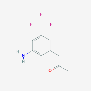 molecular formula C10H10F3NO B14073856 1-(3-Amino-5-(trifluoromethyl)phenyl)propan-2-one 