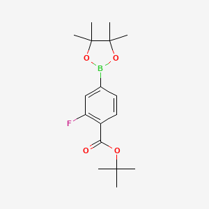 molecular formula C17H24BFO4 B1407387 tert-Butyl 2-fluoro-4-(4,4,5,5-tetramethyl-1,3,2-dioxaborolan-2-yl)benzoate CAS No. 1351501-00-2