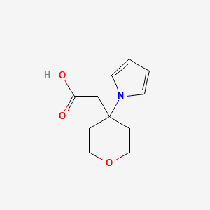 molecular formula C11H15NO3 B1407390 [4-(1H-pyrrol-1-yl)tetrahydro-2H-pyran-4-yl]acetic acid CAS No. 1573547-77-9