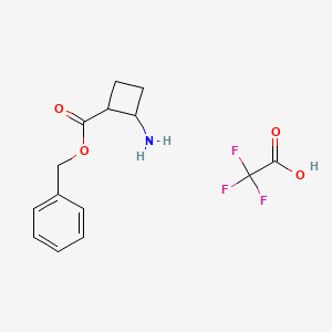 molecular formula C14H16F3NO4 B14073953 Benzyl cis-2-aminocyclobutanecarboxylate;2,2,2-trifluoroacetic acid 