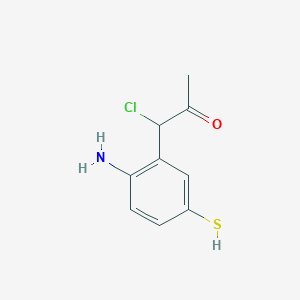 molecular formula C9H10ClNOS B14073960 1-(2-Amino-5-mercaptophenyl)-1-chloropropan-2-one 