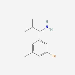 molecular formula C11H16BrN B1407411 1-(3-Bromo-5-methylphenyl)-2-methylpropan-1-amine CAS No. 1270363-65-9