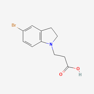 molecular formula C11H12BrNO2 B1407417 3-(5-Bromo-2,3-dihydro-1H-indol-1-yl)propanoic acid CAS No. 1503069-41-7