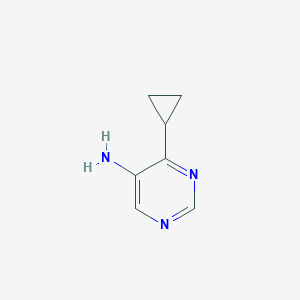 molecular formula C7H9N3 B14074236 4-Cyclopropylpyrimidin-5-amine 