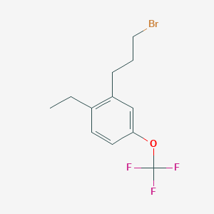 molecular formula C12H14BrF3O B14074268 1-(3-Bromopropyl)-2-ethyl-5-(trifluoromethoxy)benzene 