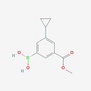 molecular formula C11H13BO4 B14074275 (3-Cyclopropyl-5-(methoxycarbonyl)phenyl)boronic acid 
