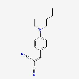 molecular formula C16H19N3 B14074352 ({4-[Butyl(ethyl)amino]phenyl}methylidene)propanedinitrile CAS No. 101365-91-7