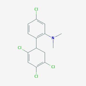 molecular formula C14H13Cl4N B14074367 [5-Chloro-2-(2,4,5-trichloro-cyclohexa-2,4-dienyl)phenyl]-dimethylamine 