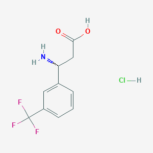 molecular formula C10H11ClF3NO2 B1407458 (R)-3-氨基-3-(3-(三氟甲基)苯基)丙酸盐酸盐 CAS No. 499995-65-2