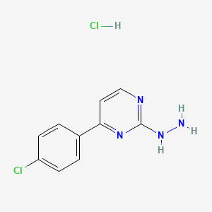 molecular formula C10H10Cl2N4 B1407467 4-(4-氯苯基)-2-肼基嘧啶盐酸盐 CAS No. 1417569-30-2