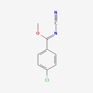 molecular formula C9H7ClN2O B14074711 Methyl 4-chloro-N-cyanobenzene-1-carboximidate CAS No. 102423-20-1