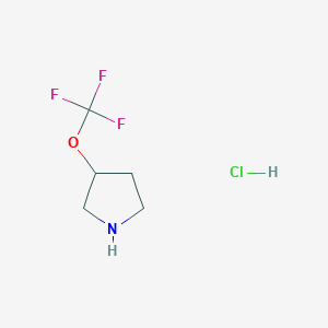 molecular formula C5H9ClF3NO B1407474 3-(Trifluoromethoxy)pyrrolidine hydrochloride CAS No. 1246466-85-2
