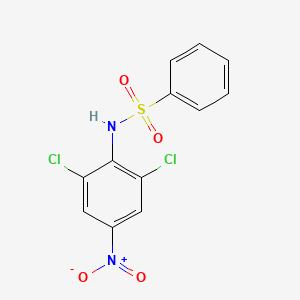 molecular formula C12H8Cl2N2O4S B14074748 N-(2,6-dichloro-4-nitrophenyl)benzenesulfonamide CAS No. 16939-30-3
