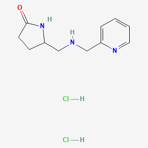 molecular formula C11H17Cl2N3O B1407477 (5R)-5-{[(2-Pyridinylmethyl)amino]methyl}-2-pyrrolidinone dihydrochloride CAS No. 1177345-94-6