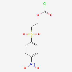 molecular formula C9H8ClNO6S B14074839 Carbonochloridic acid, 2-[(4-nitrophenyl)sulfonyl]ethyl ester CAS No. 102093-85-6