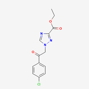 molecular formula C13H12ClN3O3 B1407484 ethyl 1-[2-(4-chlorophenyl)-2-oxoethyl]-1H-1,2,4-triazole-3-carboxylate CAS No. 1638612-68-6