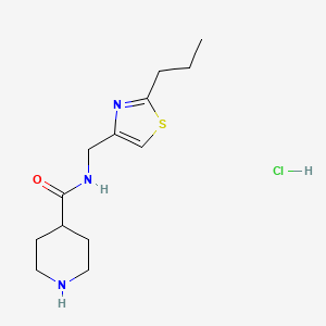 N-[(2-Propyl-1,3-thiazol-4-yl)methyl]piperidine-4-carboxamide hydrochloride