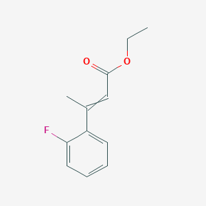 molecular formula C12H13FO2 B14074907 (E)-3-(2-Fluoro-phenyl)-but-2-enoic acid ethyl ester 