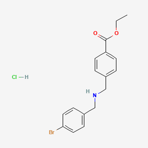 molecular formula C17H19BrClNO2 B1407492 Ethyl 4-{[(4-bromobenzyl)amino]-methyl}benzoate hydrochloride CAS No. 1216531-49-5