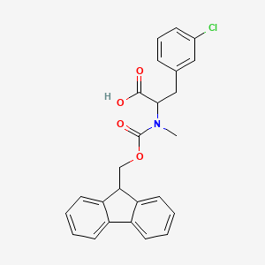molecular formula C25H22ClNO4 B14074970 3-(3-chlorophenyl)-2-[9H-fluoren-9-ylmethoxycarbonyl(methyl)amino]propanoic acid 