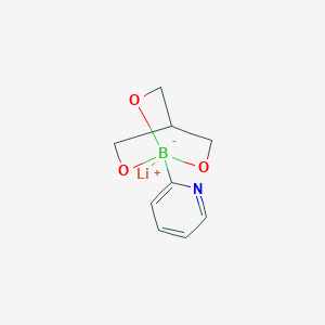 molecular formula C9H11BLiNO3 B1407498 Lithium 1-(pyridin-2-yl)-2,6,7-trioxa-1-borabicyclo[2.2.2]octan-1-uide CAS No. 1425937-24-1