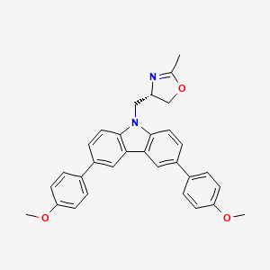 molecular formula C31H28N2O3 B14075058 (S)-4-((3,6-Bis(4-methoxyphenyl)-9H-carbazol-9-yl)methyl)-2-methyl-4,5-dihydrooxazole 