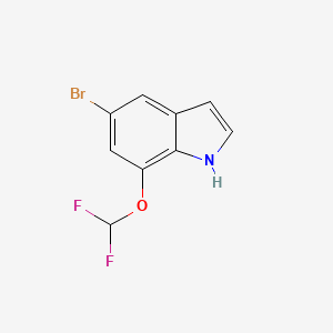 molecular formula C9H6BrF2NO B1407520 5-Bromo-7-(difluoromethoxy)-1H-indole CAS No. 1707572-78-8