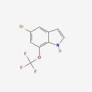 molecular formula C9H5BrF3NO B1407521 5-Bromo-7-(trifluoromethoxy)-1H-indole CAS No. 1779128-10-7