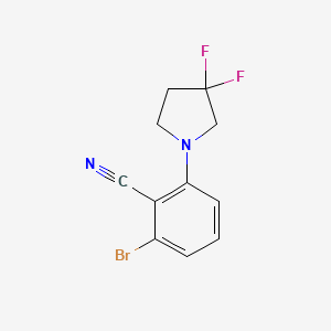 molecular formula C11H9BrF2N2 B1407524 2-Bromo-6-(3,3-difluoropyrrolidin-1-yl)benzonitrile CAS No. 1779136-59-2