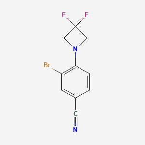 molecular formula C10H7BrF2N2 B1407528 3-Bromo-4-(3,3-difluoroazetidin-1-yl)benzonitrile CAS No. 1774896-20-6