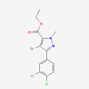 molecular formula C13H11BrCl2N2O2 B14075288 Ethyl 4-bromo-5-(3,4-dichlorophenyl)-2-methylpyrazole-3-carboxylate 