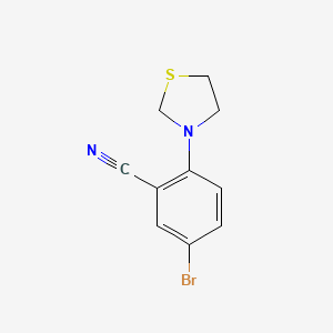molecular formula C10H9BrN2S B1407529 5-Bromo-2-(thiazolidin-3-yl)benzonitrile CAS No. 1707572-75-5