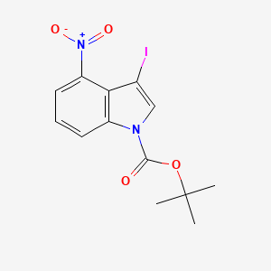 molecular formula C13H13IN2O4 B1407530 tert-Butyl 3-iodo-4-nitro-1H-indole-1-carboxylate CAS No. 1713160-51-0