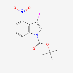 molecular formula C13H13IN2O4 B1407530 t-Butyl-3-iodo-4-nitro-1H-indole-1-carboxylate CAS No. 1713160-51-0