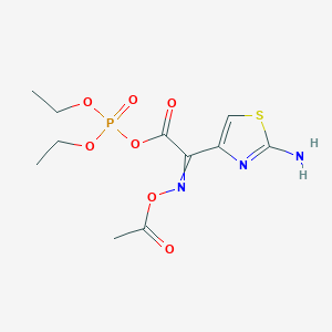 molecular formula C11H16N3O7PS B14075329 diethoxyphosphoryl 2-acetyloxyimino-2-(2-amino-1,3-thiazol-4-yl)acetate 
