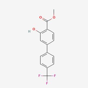 molecular formula C15H11F3O3 B14075364 Methyl 3-hydroxy-4'-(trifluoromethyl)-[1,1'-biphenyl]-4-carboxylate 