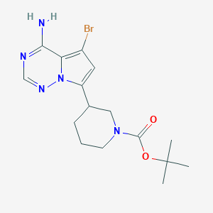 molecular formula C16H22BrN5O2 B14075374 Tert-butyl 3-(4-amino-5-bromopyrrolo[2,1-f][1,2,4]triazin-7-yl)piperidine-1-carboxylate 
