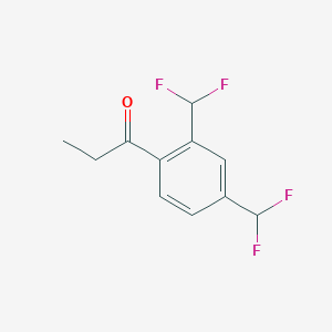 molecular formula C11H10F4O B14075394 1-(2,4-Bis(difluoromethyl)phenyl)propan-1-one 