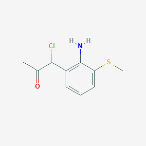 molecular formula C10H12ClNOS B14075398 1-(2-Amino-3-(methylthio)phenyl)-1-chloropropan-2-one 