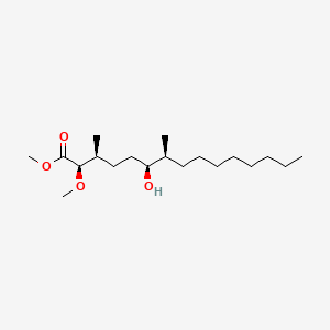 molecular formula C19H38O4 B14075433 Pentadecanoic acid, 6-hydroxy-2-methoxy-3,7-dimethyl-, methyl ester, (2R*,3S*,6S*,7S*)- CAS No. 102616-25-1