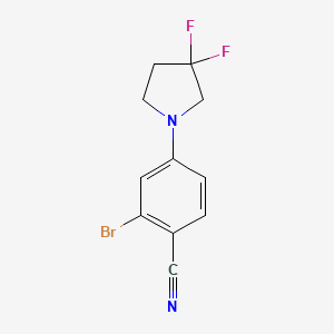 molecular formula C11H9BrF2N2 B1407544 2-Bromo-4-(3,3-difluoropyrrolidin-1-yl)benzonitrile CAS No. 1779136-52-5