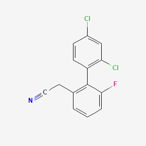 molecular formula C14H8Cl2FN B14075486 (2',4'-Dichloro-6-fluoro-biphenyl-2-yl)-acetonitrile 