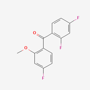 molecular formula C14H9F3O2 B14075508 (2,4-Difluorophenyl)(4-fluoro-2-methoxyphenyl)methanone 